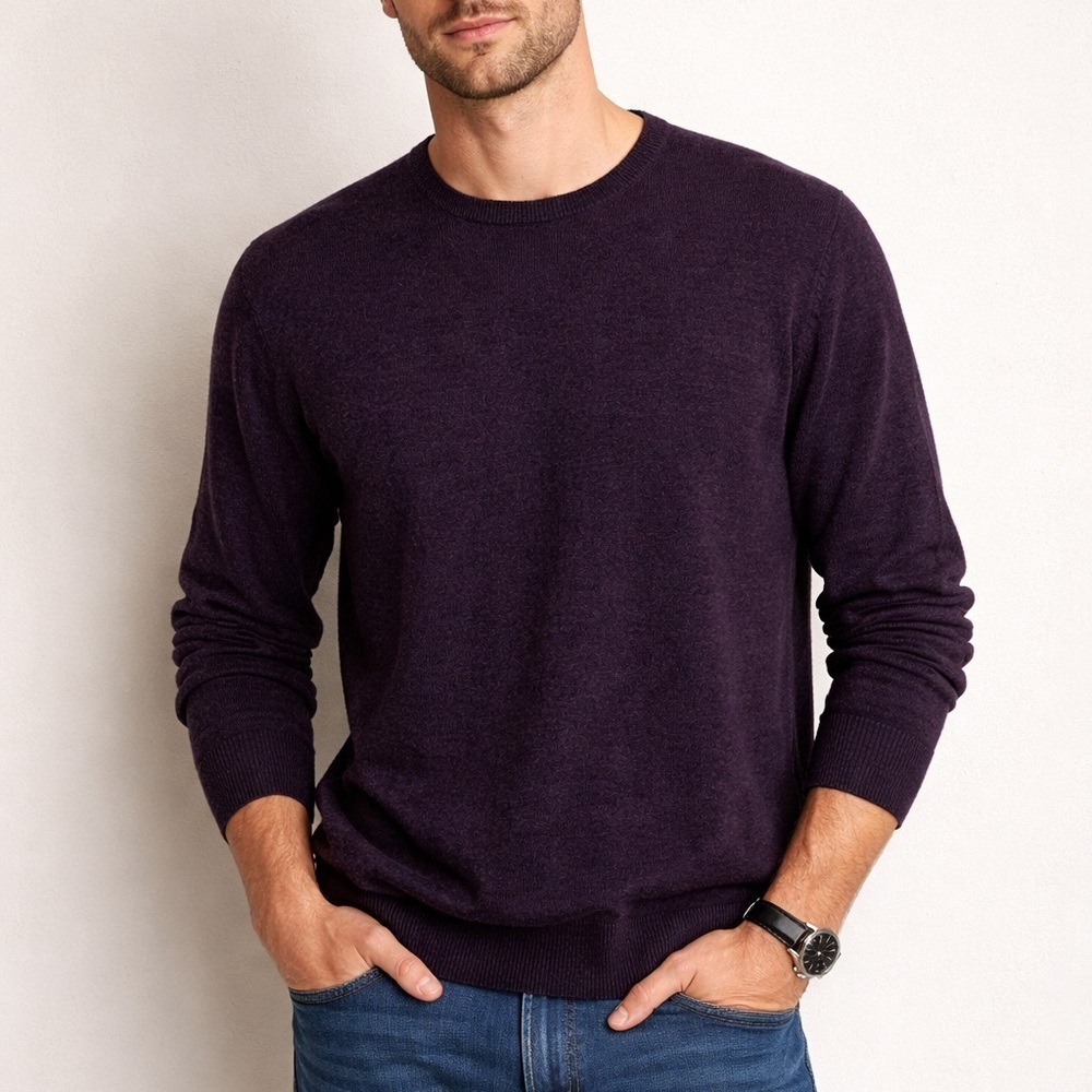 METROPOLITAN VIEW 100%‎ Cashmere Sweater Purple Large